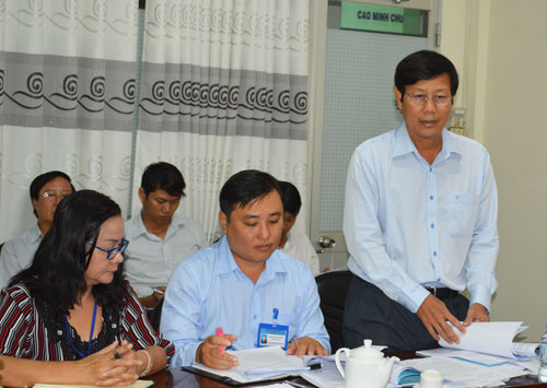 BS.CKII Cao Minh Chu, Phó Giám đốc Sở Y tế, phát biểu tại buổi làm việc.