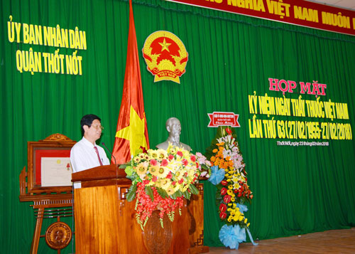 BS.CKI Huỳnh Văn Nhanh phát biểu tại lễ kỷ niệm