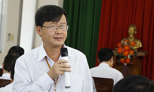 BS.CKII Huỳnh Minh Trúc, Giám đốc Trung tâm Phòng, chống HIV/AIDS TP Cần Thơ báo cáo kết quả hoạt động năm 2019.